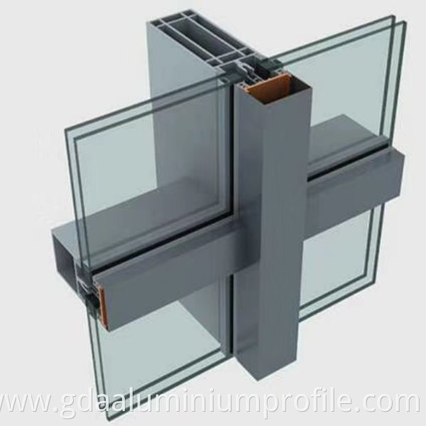 door in curtain wall detail JIHUA Aluminum Curtain Wall 